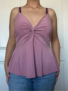 Vintage Libian Twist-Front Mauve Camisole